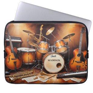 Aangepaste naam Muziekinstrumenten Laptop Sleeve