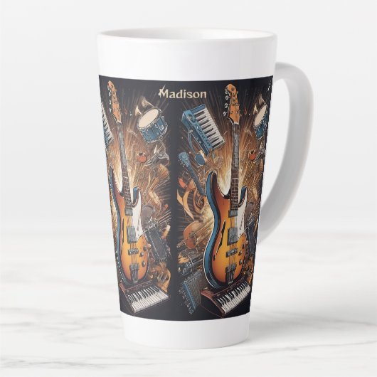 Aangepaste naam Muziekinstrumenten Latte Mok (Rechterhoek)