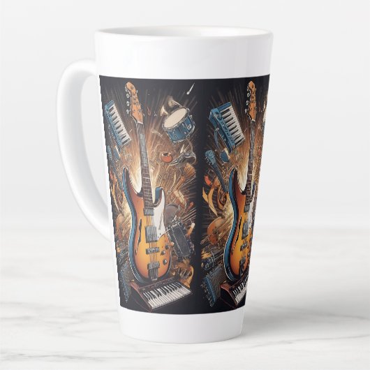 Aangepaste naam Muziekinstrumenten Latte Mok (Linkerhoek)