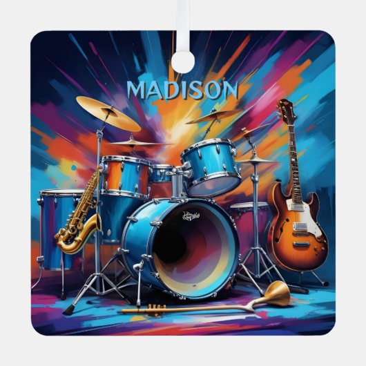 Aangepaste naam Muziekinstrumenten Metalen Ornament (Voorkant)