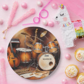 Aangepaste naam Muziekinstrumenten Papieren Bordje (Feest)