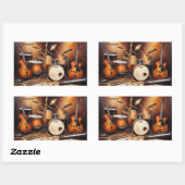 Aangepaste naam Muziekinstrumenten Rechthoekige Sticker (Vel)