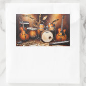 Aangepaste naam Muziekinstrumenten Rechthoekige Sticker (Tas)