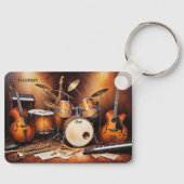 Aangepaste naam Muziekinstrumenten Sleutelhanger (Voorkant)