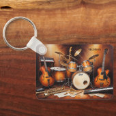 Aangepaste naam Muziekinstrumenten Sleutelhanger (Achterkant)