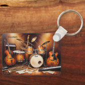 Aangepaste naam Muziekinstrumenten Sleutelhanger (Voorkant)