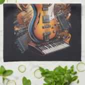 Aangepaste naam Muziekinstrumenten Theedoek (Gevouwen)