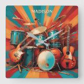 Aangepaste naam Muziekinstrumenten Vierkante Klok (Voorkant)