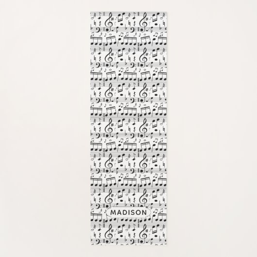 Aangepaste naam muziekkatroon yoga mat (Voorkant)