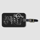 Aangepaste naam muzieknoten bagagelabel (Voorkant (horizontaal))