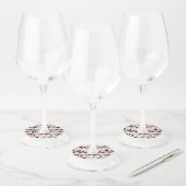 Aangepaste naam Muzieknoten roze Wijnglaslabel (Set)