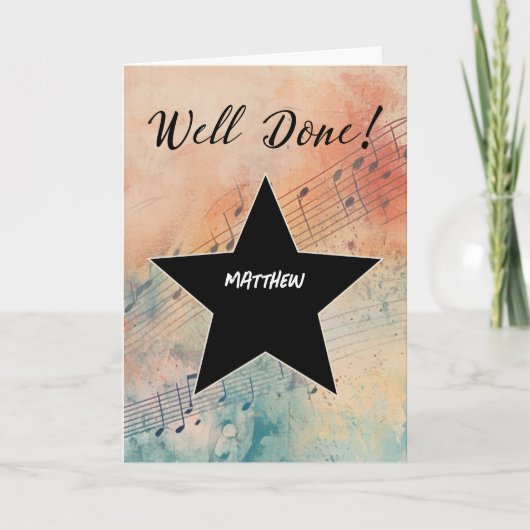 Aangepaste naam Muziekprestaties Gefeliciteerd Kaart (Voorkant)