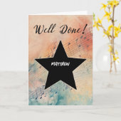 Aangepaste naam Muziekprestaties Gefeliciteerd Kaart (Gele Bloem)