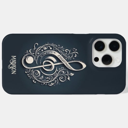 Aangepaste naam Muzikale Clef Note Case-Mate iPhone Case (Achterkant (horizontaal))