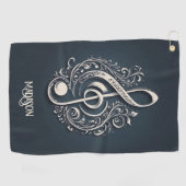 Aangepaste naam Muzikale Clef Note Golfhanddoek (Horizontaal)