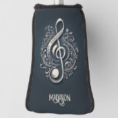 Aangepaste naam Muzikale Clef Note Golfheadcover (Draai 90)