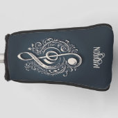 Aangepaste naam Muzikale Clef Note Golfheadcover (Voorkant)