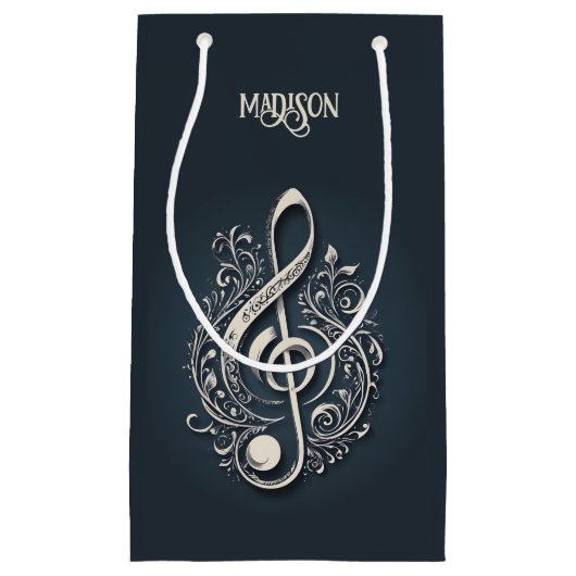 Aangepaste naam Muzikale Clef Note Klein Cadeauzakje (Voorkant)