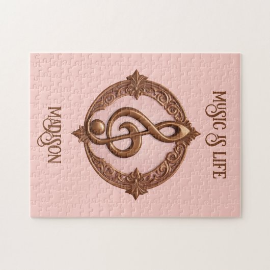 Aangepaste naam Muzikale Clef Note Legpuzzel (Horizontaal)