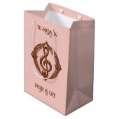 Aangepaste naam Muzikale Clef Note Medium Cadeauzakje (Achterkant Gekanteld)