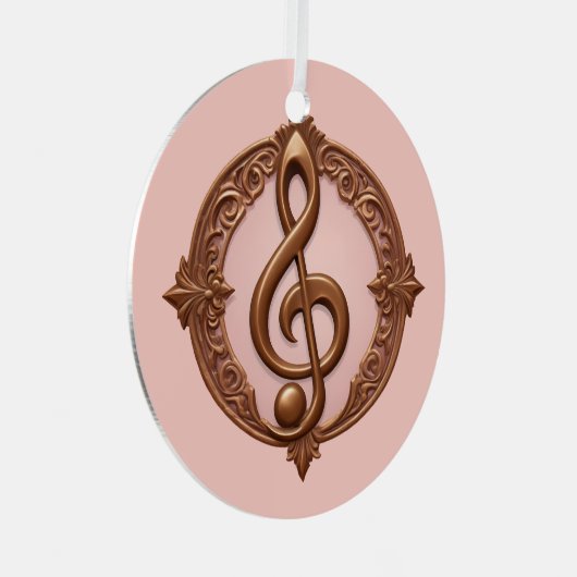 Aangepaste naam Muzikale Clef Note Metalen Ornament (Voorkant Rechts)