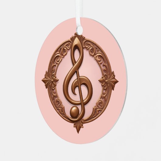 Aangepaste naam Muzikale Clef Note Metalen Ornament (Voorkant links)