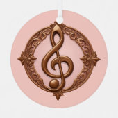 Aangepaste naam Muzikale Clef Note Metalen Ornament (Voorkant)