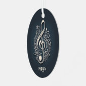 Aangepaste naam Muzikale Clef Note Metalen Ornament (Voorkant links)