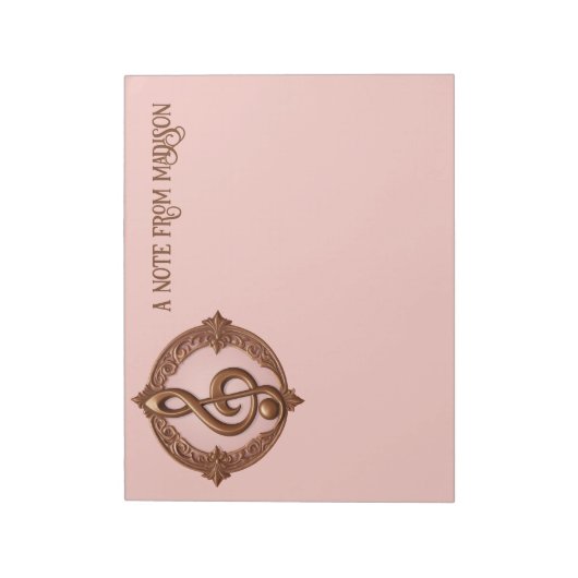 Aangepaste naam Muzikale Clef Note Notitieblok (Linkerzijde)