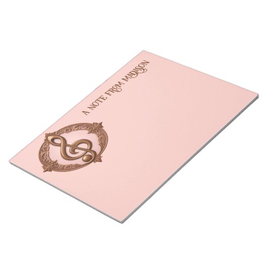 Aangepaste naam Muzikale Clef Note Notitieblok (Schuin)