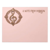Aangepaste naam Muzikale Clef Note Notitieblok (Voorkant)