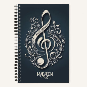 Aangepaste naam Muzikale Clef Note Notitieboek