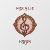 Aangepaste naam Muzikale Clef Note Raamsticker (Vel)