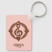 Aangepaste naam Muzikale Clef Note Sleutelhanger (Achterkant)