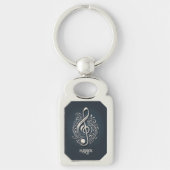 Aangepaste naam Muzikale Clef Note Sleutelhanger (Voorkant)