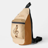 Aangepaste naam Muzikale Clef Note Sling Bag (Rechterhoek)