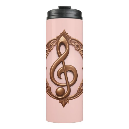 Aangepaste naam Muzikale Clef Note Thermosbeker (Voorkant)