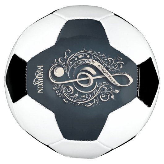 Aangepaste naam Muzikale Clef Note Voetbal (Gedraaid)