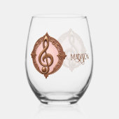 Aangepaste naam Muzikale Clef Note Wijnglas Zonder Voet (Voorkant)