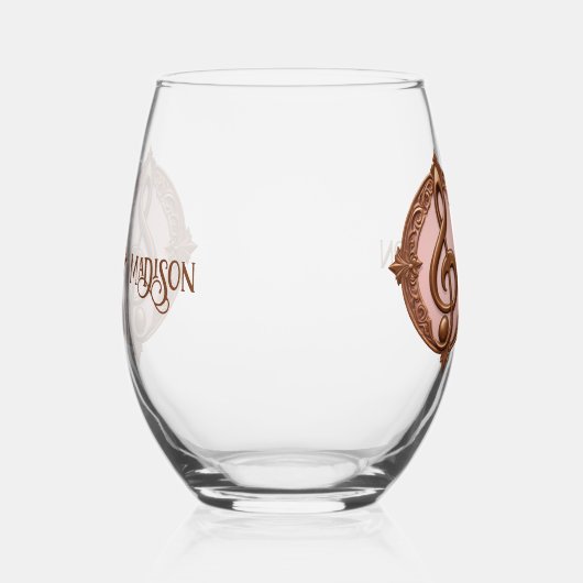 Aangepaste naam Muzikale Clef Note Wijnglas Zonder Voet (Links)