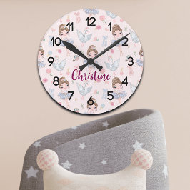 Aangepaste naam My Sweet Ballerina Nursery Ronde Klok