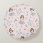 Aangepaste naam My Sweet Ballerina Rond Kussen (Achterkant)