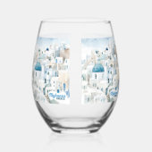 Aangepaste naam Mykonos Griekenland Wijnglas Zonder Voet (Rechts)