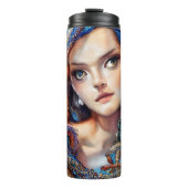 Aangepaste naam Mystic Blue Octopus | Fantasy Godd Thermosbeker (Voorkant)