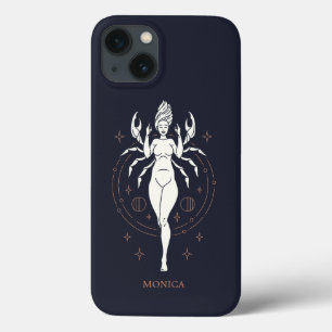 Aangepaste naam Mystic Zodiac Cancer Case-Mate iPhone Case