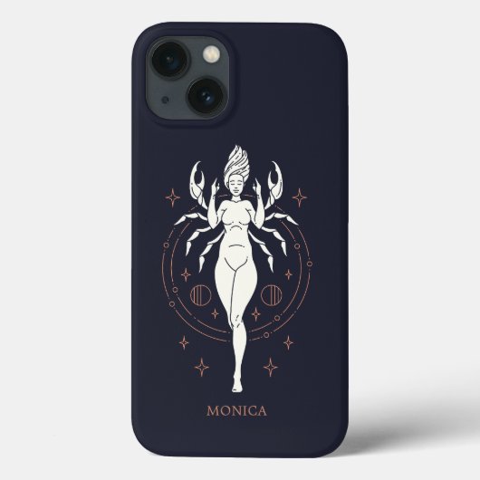 Aangepaste naam Mystic Zodiac Cancer Case-Mate iPhone Case (Achterkant)