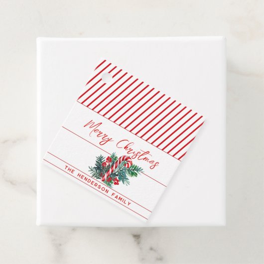 Aangepaste naam naar & van | Candy Cane Christmas Bedankjes Labels (In situ)