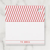 Aangepaste naam naar & van | Candy Cane Christmas Bedankjes Labels (Achterkant)