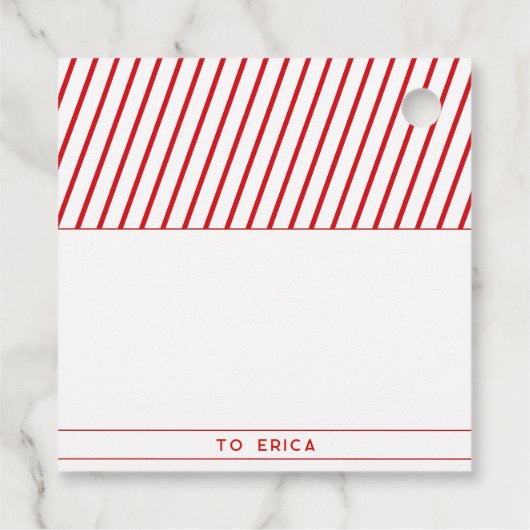 Aangepaste naam naar & van | Candy Cane Christmas Bedankjes Labels (Achterkant)