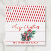 Aangepaste naam naar & van | Candy Cane Christmas Bedankjes Labels (Voorkant)